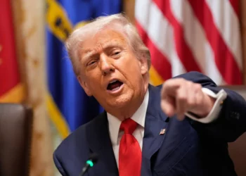US President Donald Trump speaks in the Cabinet Room of the White House, Oct. 14, 2025, in Washington. (AP/Alex Brandon)