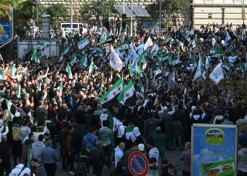 Los sirios celebran manifestaciones en el primer aniversario de la ofensiva que derrocó a Assad