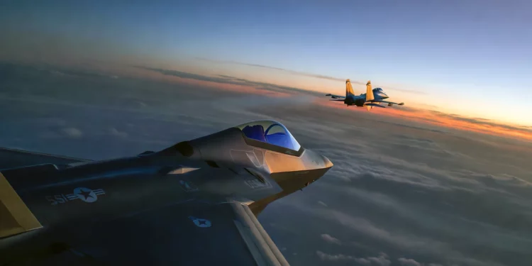 El F-22 Raptor destruye al Su-35 antes de que el piloto ruso lo note