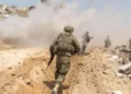 Reservistas de la Brigada de Jerusalén operan en el norte de la Franja de Gaza, en una foto difundida por las Fuerzas de Defensa de Israel el 15 de mayo de 2025. (Fuerzas de Defensa de Israel)