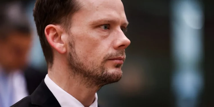 El ministro de Justicia de Dinamarca, Peter Hummelgaard, llega a un Consejo de Justicia y Asuntos de Interior en la sede de la UE en Bruselas el 10 de marzo de 2023. (Kenzo TRIBOUILLARD / AFP)