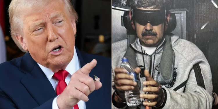Trump publicó una foto de Nicolás Maduro esposado
