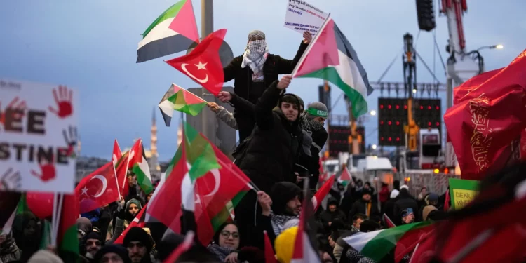 500 000 propalestinos se manifiestan en Estambul