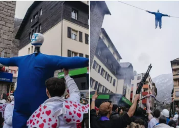 En carnaval de Andorra juzgan y queman efigie representante de Israel