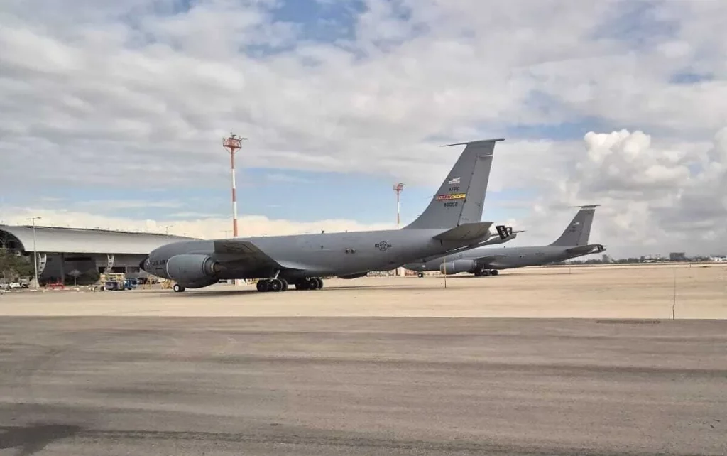 Aviones cisterna y de carga estadounidenses en el aeropuerto Ben Gurión en medio de las tensiones con Irán