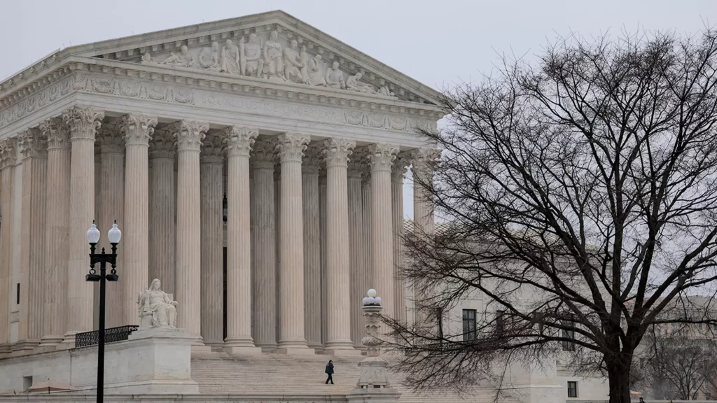 El Tribunal Supremo de los Estados Unidos, visto el 20 de febrero de 2026 en Washington, D.C. (Heather Diehl/Getty Images)