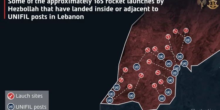 165 cohetes de Hezbolá cayeron junto a puestos de la ONU en el Líbano