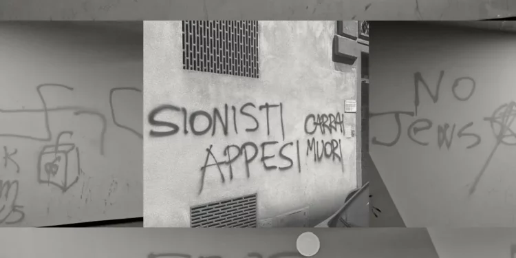 Pintadas antisemitas junto a una estación de Florencia