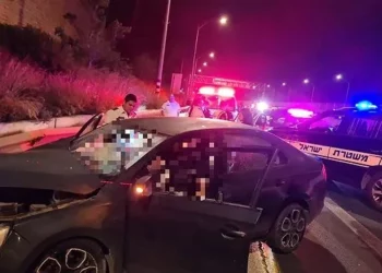 Policías y personal sanitario en el lugar de un doble homicidio cerca de Ramle, el 2 de mayo de 2026. (Policía de Israel)