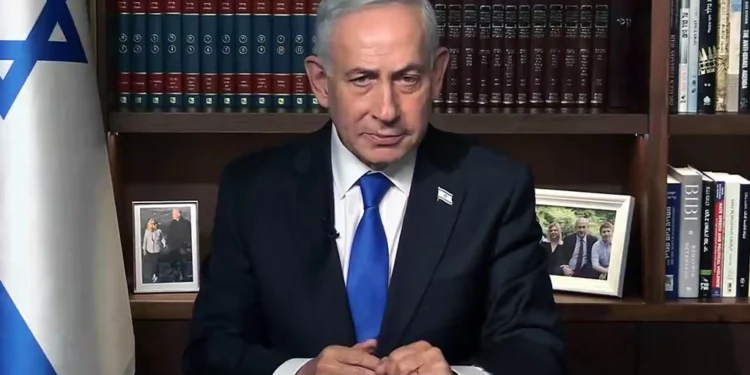 El primer ministro Benjamin Netanyahu realiza una declaración en vídeo el 11 de mayo de 2026. (Captura de pantalla/GPO)