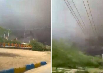 Las imágenes muestran las consecuencias de un ataque de las Fuerzas de Defensa de Israel (FDI) contra el yacimiento de gas de South Pars, en la costa norte del Golfo Pérsico, en Asaluyeh, Irán, el 18 de marzo de 2026. (Redes sociales, utilizadas de conformidad con el artículo 27a de la Ley de Derechos de Autor).
