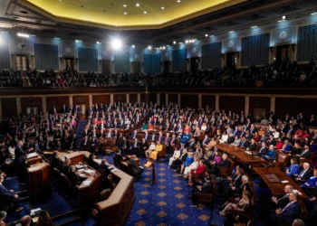 El líder de la minoría en la Cámara de Representantes, Hakeem Jeffries, demócrata por Nueva York, pronuncia un discurso durante la sesión del 119.º Congreso de la Cámara de Representantes, que cuenta con una escasa mayoría republicana, en el Capitolio en Washington, el 3 de enero de 2025. (Foto AP/J. Scott Applewhite)