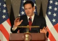 El secretario de Estado de Estados Unidos, Marco Rubio, habla durante una conferencia de prensa en Nueva Delhi, India, el 24 de mayo de 2026. (Foto AP/Manish Swarup)