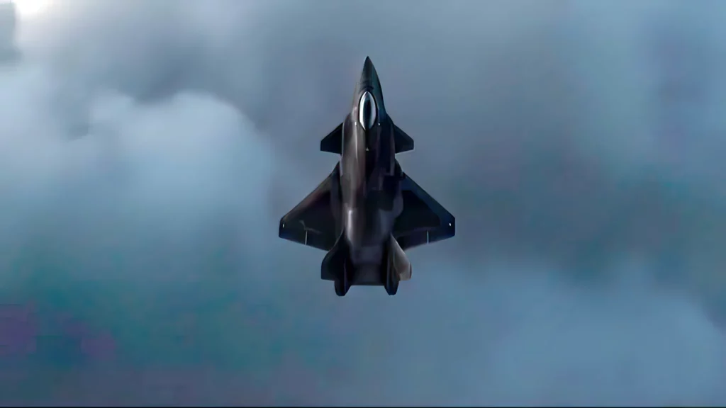 Vista aérea del prototipo de avión de sexta generación. (Crédito de la imagen: Airbus Defence & Space)