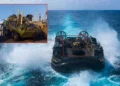 Un LCAC del USS Boxer mueve blindados LAV-25 en el Indo-Pacífico