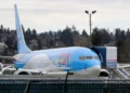 Archivo: En esta foto tomada el 11 de marzo de 2019, se ve un avión Boeing 737 MAX 8 de TUI estacionado en la planta de ensamblaje de Boeing Co. En Renton, Washington (Foto AP/Ted S. Warren).