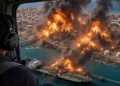 Trump comparte un vídeo con IA que muestra la isla Kharg destruida
