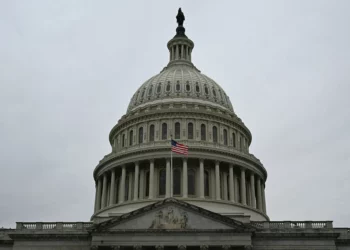Exterior del edificio del Capitolio de los Estados Unidos, 22 de marzo de 2024. (Pedro Ugarte/AFP)