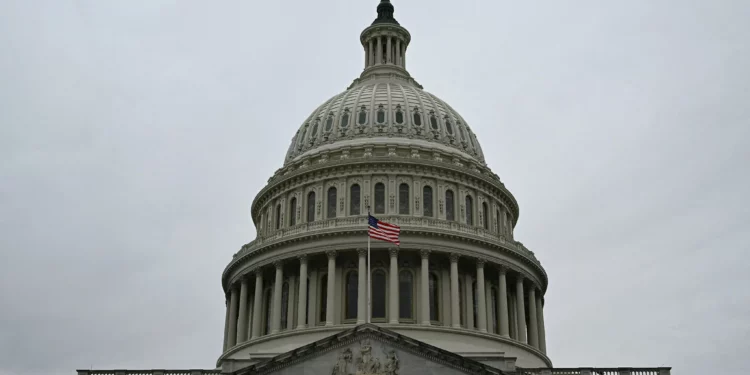 Exterior del edificio del Capitolio de los Estados Unidos, 22 de marzo de 2024. (Pedro Ugarte/AFP)