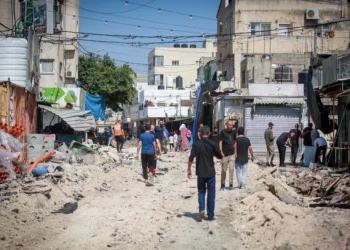 La ciudad de Jenin, en Judea y Samaria, durante una operación antiterrorista israelí, el 3 de julio de 2023. (Nasser Ishtayeh/Flash90)