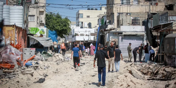 La ciudad de Jenin, en Judea y Samaria, durante una operación antiterrorista israelí, el 3 de julio de 2023. (Nasser Ishtayeh/Flash90)