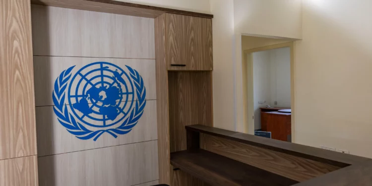 Vista de las antiguas oficinas de la UNRWA en Jerusalén, 20 de enero de 2026 (Yonatan Sindel/Flash90)