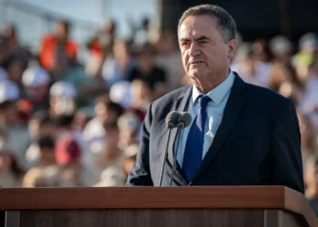 El ministro de Defensa, Israel Katz, pronuncia un discurso en la ceremonia de graduación de pilotos en la base aérea de Hatzerim, el 9 de julio de 2026. (Fuerzas de Defensa de Israel)