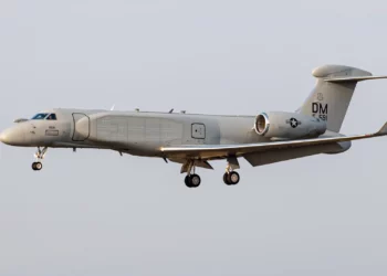A U.S. Air Force EA-37B Compass Call electronic warfare jet was part of a specialized air package flying near the Russian Kaliningrad enclave on Tuesday.