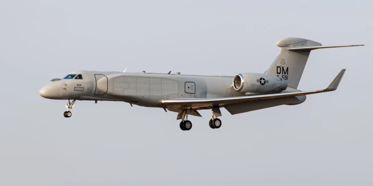 A U.S. Air Force EA-37B Compass Call electronic warfare jet was part of a specialized air package flying near the Russian Kaliningrad enclave on Tuesday.