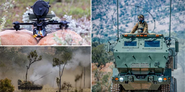 Australia prueba drones fabricados en el frente, HIMARS por aire y obuses AS9