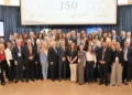 Líderes judíos se reúnen en el Foro J50 en Jerusalén, 1 de septiembre de 2026 (Shlomi Amsalem/GPO)
