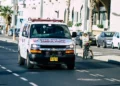 Escena de un accidente de tránsito en Israel