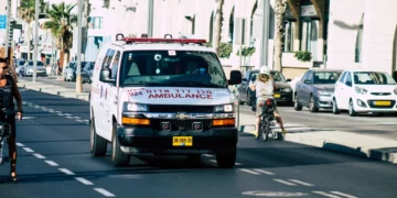 Escena de un accidente de tránsito en Israel