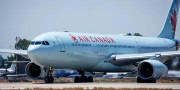 Un avión de Air Canada en el aeropuerto Ben Gurion el 22 de julio de 2019.