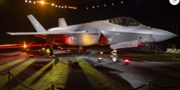 Primer F-35A de Alemania durante su presentación y entrega en Fort Worth el 18 de septiembre de 2026.