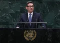 El primer ministro británico Andy Burnham interviene en la 81.ª sesión de la Asamblea General de la ONU, el 22 de septiembre de 2026.