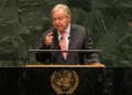 El secretario general de la ONU, Antonio Guterres, habla durante la 81.ª sesión de la Asamblea General de las Naciones Unidas, el 22 de septiembre de 2026.