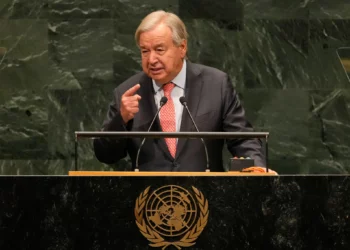 El secretario general de la ONU, Antonio Guterres, habla durante la 81.ª sesión de la Asamblea General de las Naciones Unidas, el 22 de septiembre de 2026.