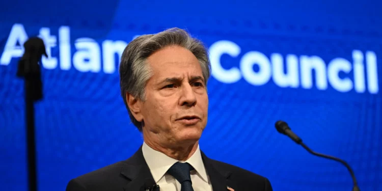 Antony Blinken habla en el Atlantic Council en Washington el 14 de enero de 2025