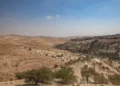 Vista del área prevista para el proyecto de construcción E1 entre Jerusalén y Maale Adumim, el 21 de agosto de 2025.
