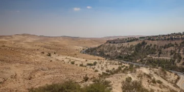 Vista del área prevista para el proyecto de construcción E1 entre Jerusalén y Maale Adumim, el 21 de agosto de 2025.
