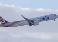 An Arkia flight at Ben Gurion International Airport, February 25, 2026. (Yossi Aloni/FLASH90)