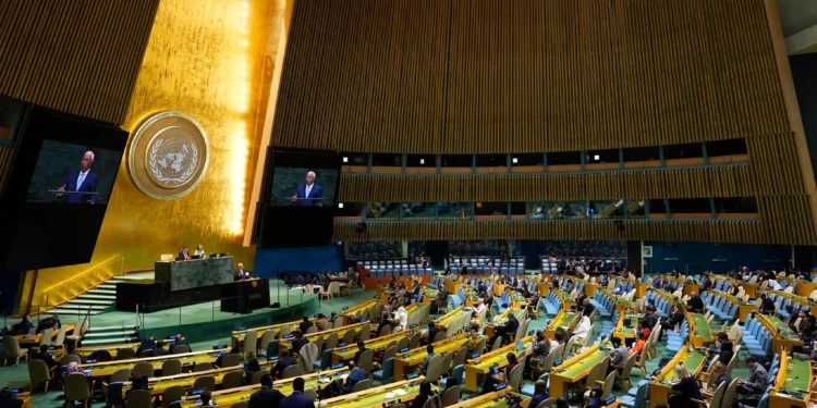 El presidente del Consejo Europeo, Antonio Costa, habla durante la 81.ª sesión de la Asamblea General de la ONU el 24 de septiembre de 2026.