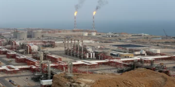 Refinería de gas natural en el campo de South Pars, en Asaluyeh, Irán, el 16 de marzo de 2019.