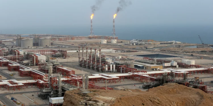 Refinería de gas natural en el campo de South Pars, en Asaluyeh, Irán, el 16 de marzo de 2019.