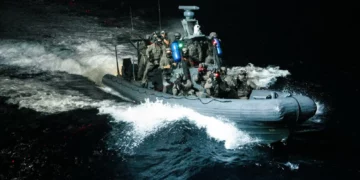 A joint drill between the IDF’s elite Shayetet 13 navy commandos and US Army Special Forces