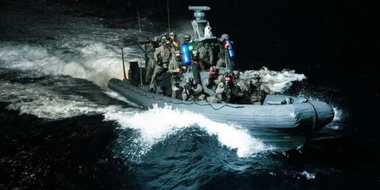 A joint drill between the IDF’s elite Shayetet 13 navy commandos and US Army Special Forces