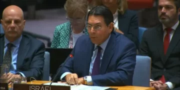 Danny Danon durante una intervención ante el Consejo de Seguridad de la ONU.