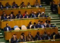 Asientos vacíos de la delegación de Irán durante el discurso del presidente estadounidense Donald Trump ante la Asamblea General de la ONU el 22 de septiembre de 2026.