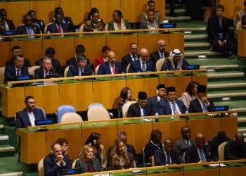 Asientos vacíos de la delegación de Irán durante el discurso del presidente estadounidense Donald Trump ante la Asamblea General de la ONU el 22 de septiembre de 2026.